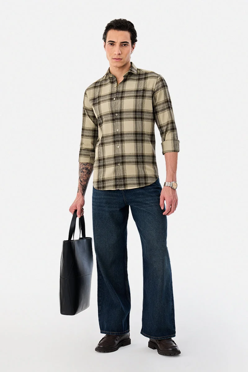 SNITCH Slim Fit Checks 100% Cotton Shirt